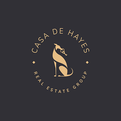 Casa de Hayes Logo badge branding casa circle diamond diamonds dog dogs elegant grayhound greyhound home key keys logo luxury real estate realty whippet