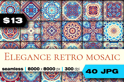 Art Nouveau seamless mosaic Pack 40! art art nouveau background mosaic pattern seamless texture wall art