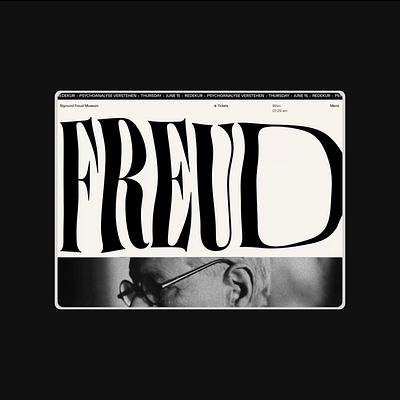 Sigmund Freud Museum animation branddesign branding brutalism color creative design developers minimal museum typography ui uiux website