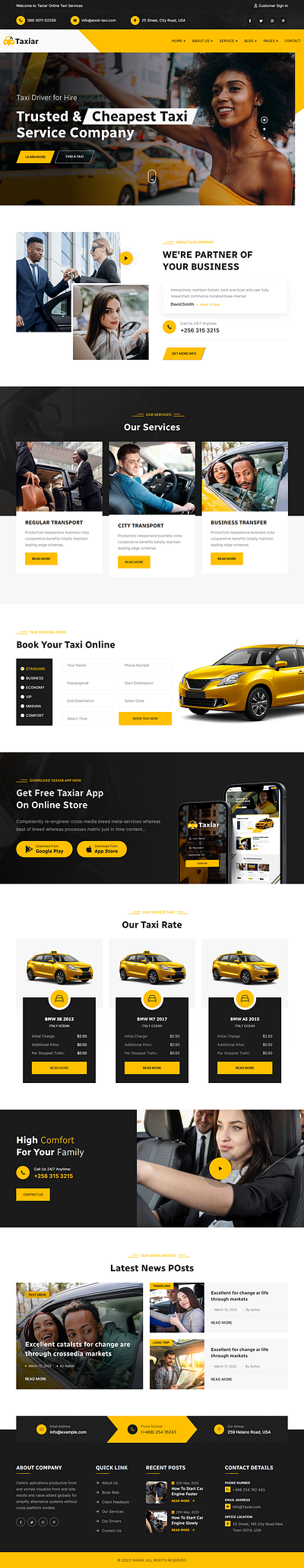 Taxiar - Online Taxi Service HTML Template transportation
