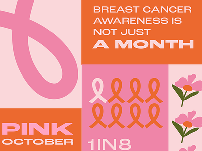 Breast Cancer Awareness Month graphic design illustration info