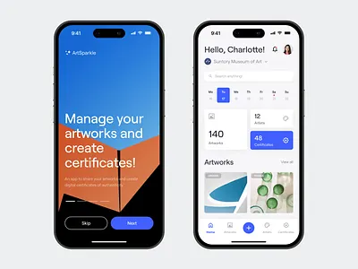 Manage Artworks - Mobile App art art mobile art mobile app artists mobile app artworks branding calendar clean design design manage manage app mobile mobile app mobile application mobile calendar mobile design mobile ui