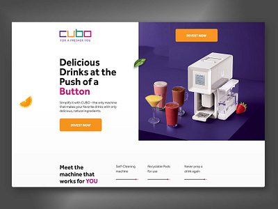 Unbounce Project For Cubo branding design graphic design illustration juice landing page logo machine the dreamer designs typography ui unbounce project ux vector website design