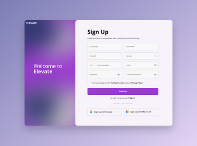 Sign Up Page create account design page sign up signup page ui ux