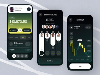 Crypto service - Mobile app app app design blockchain crypto crypto currency crypto wallet mobile app mobile app design mobile design mobile ui wallet