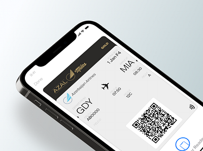 AZAL e-ticket concept airlines apple wallet azerbaijan code concept e ticket flight iphone plane qr qr code ticket ui wallet