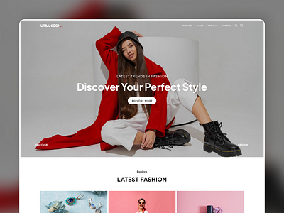 Landing page: Urban Icon branding fashion website uiux design website design