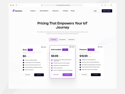 Pricing Page - EduloTech app ar b2b billing branding component dashboard design landing page page plan pricing pricing plan saas service table ui ux web website