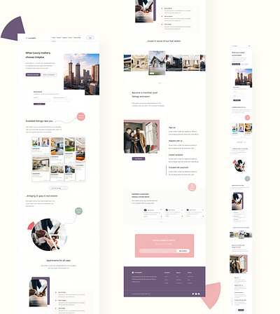 Luxuryplus - Real estate landing page. design landingpage mobiledesign mobileview pr productdesign ui uiux ux