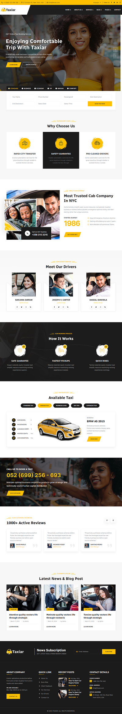 Taxiar - Online Taxi Service Wordpress Theme vehicles