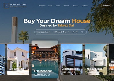 PropertyZone Landing Page branding luxury ui ux
