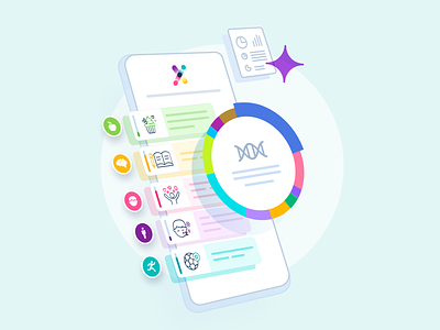 Genomelink - LP Illustration branding dashboard design diagrams dna graphic design icons illustration infographics interface mobile friendly reports traits ui user friendly interface ux