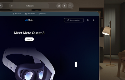 Meta Quest 3 in VR apple ar branding colors design meta qwest3 uiux ux virtalreality visionpro vr vrar
