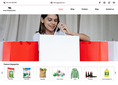 Smart Shopping Mart Ecommerce Landing Page branding design figma ui uidesign uxdesign