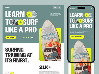 THEMPIC. Mobile Version landingpage sports surf surfboard surfing travel agency traveling web webdesign website
