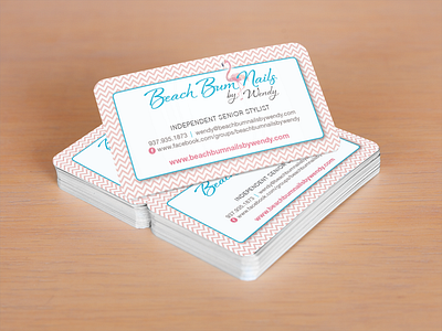 Beach Bum Nails by Wendy Logo & Business Card adobe illustrator adobe indesign branding business card graphic design identity logo marketing design