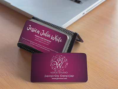 Jessica Julin White Voice Studio Logo & Business Card adobe illustrator adobe indesign branding business card design graphic design marketing design