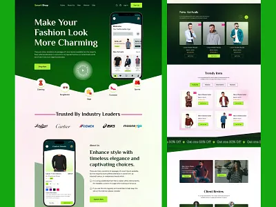 Smart Shop Creative Landing Page animation case study dribbble case study e commerce app e commerce design ecommerce fashion design minimal motion graphics online shop online shopping online store orix sajon store ui web animation whitespace