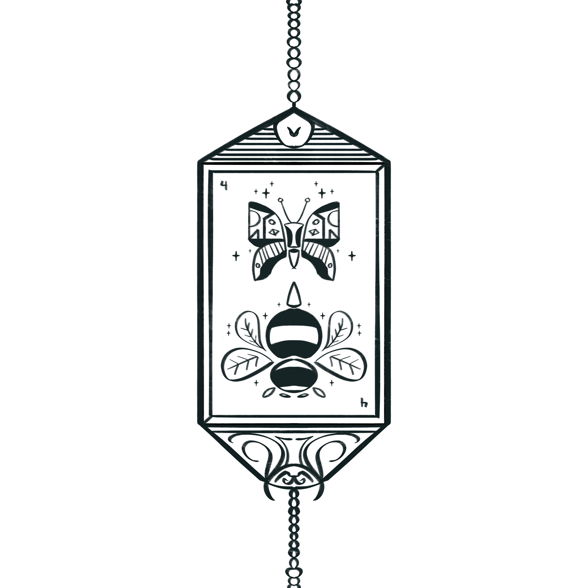 Inktober 2023 - 04 - Dodge bee butterfly design dodge illustration inktober inktober2023