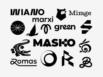 COLLECTION - LOGO b bird branding crocodile design font graphic design green icon identity illustration logo m marks o r rabbit s symbol ui