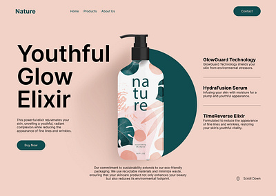 Beauty Product Landing page branding design graphic design ui uiux ux