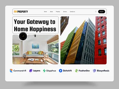 MyProperty - Real Estate Landing page concept appartment booking business corporate home rent house landing page minimal mobile ui property property management property marketing real estate real estate agency real estate agent real estate website rent responsive layout web3 website design