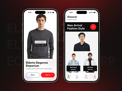 Eldoria Elegance- Cloth Store App app cloth clothing app clothing store ecommerce fashion ios mobile online shop online store shop shopping app ui ux