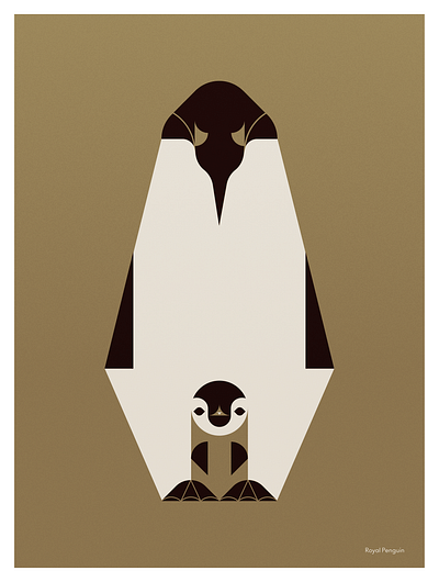 Golden Animals / Penguin 871c animals character design design father day geometric geometry graphic design illustration penguin penguins poster studio soleil