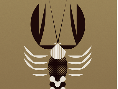 Golden Animals / The Lobster art direction character design design geometric golden animals graphic design illustration lobster poster sea studio soleil