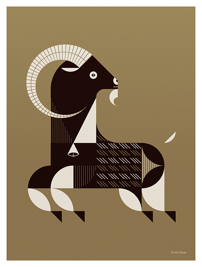 Golden Animals / Kri Kri Goat animals character design concept crete design geometric geometry goat gold graphic design greece illustration kri kri poster studio soleil wold goat