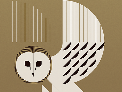 Golden Animals / Barn Owl animals art direction barn owl bird character design design geometric geometry graphic design illustration nature owl poster studio soleil