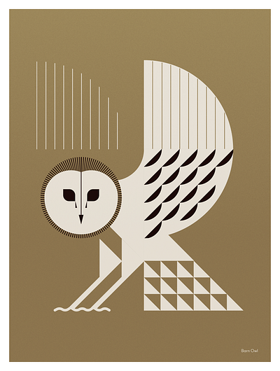 Golden Animals / Barn Owl animals art direction barn owl bird character design design geometric geometry graphic design illustration nature owl poster studio soleil