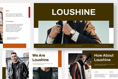 Loushine Fashion Brand Presentation Design advertising aesthetic branding creative design explore fashion fashion brand graphic design layout media powerpoint presentation template ui