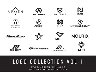 Sport & Fitness Brand Logo Collection Vol. 1 fitness logo gym logo logo modern logo sport logo