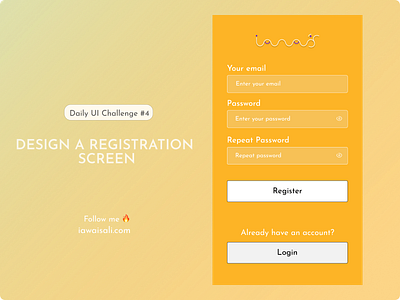 Daily UI Challenge #004 app app design challenge register ui