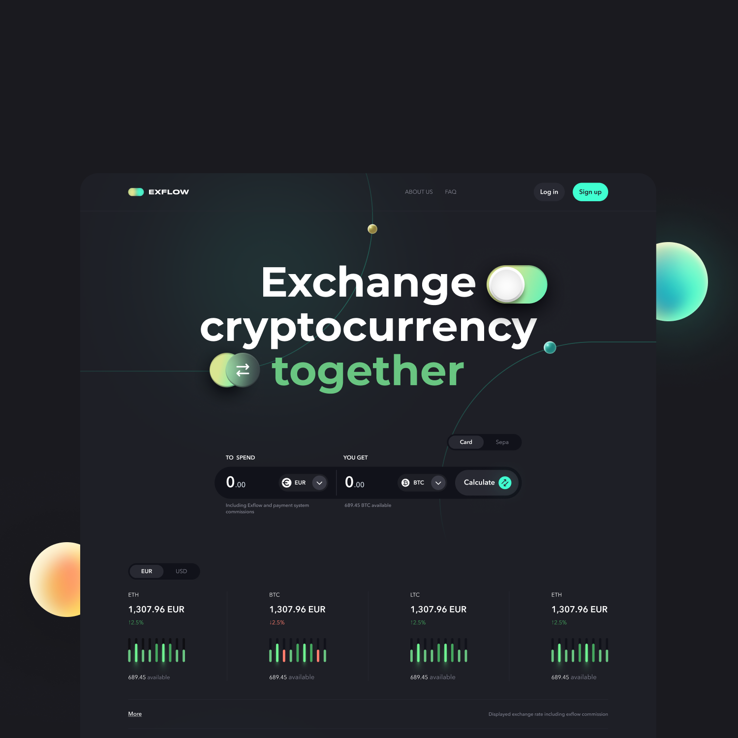 Exchange clean crypto cryptocurrency design exchange interface ui ux web web 3.0 webdesign