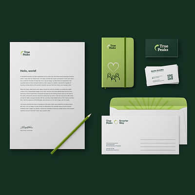 Stationery design – True Peaks branding graphic design logo