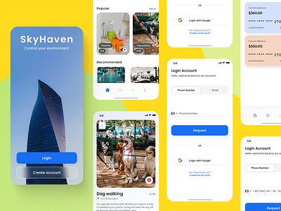 SkyHaven - Home management Mobile App branding design development dribbble shots figma graphic design home management homepage logo management mobile mobile app mobile app screens mockup ui ui design ux ux ui design