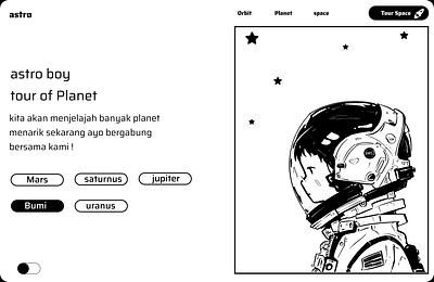 astro boy black white website simple