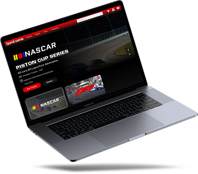 "Racing Event Booking Website" front page figma mockup ui uiux