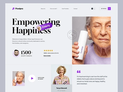 Elderly Care Website aged banner branding clean creative design erderly care graphic design modern old age home older ui website