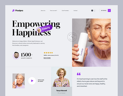 Elderly Care Website aged banner branding clean creative design erderly care graphic design modern old age home older ui website