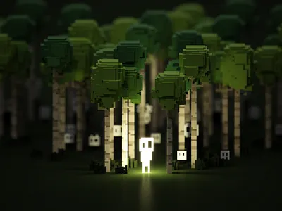 Gleam art forest gleam light voxel