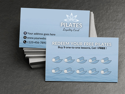 Pilates Loyalty Card advertising brandidentity branding business advertising business card canvadesign canvatemplate canvatemplates design graphic design loyalty card loyalty cards visual identity