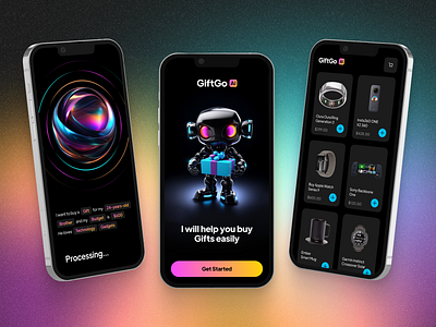 AI Gift Shop (GiftGo AI) 3d ai ai gift aisphere clean gift gift app gift shop product design shop sphere technology transcript ui ui ux ux