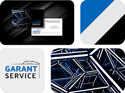 Rebranding Garant Service blue and black branding business card construction company graphic design logo rebranding ui