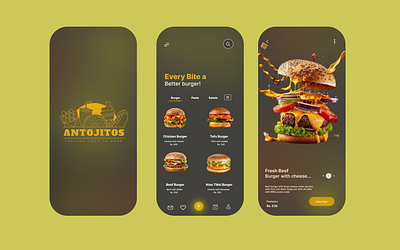 Burger app design landing page app branding design ux