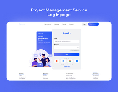 Project Management Service | Log in page design figma log in log in page login web design 웹디자인