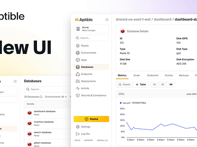 Aptible apps aptible aws cloud databases dataviz deployments design developer tool dx endpoints infrastructure logs paas platform as a service ui ux