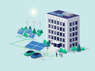 Clean energy to recharge design illustration